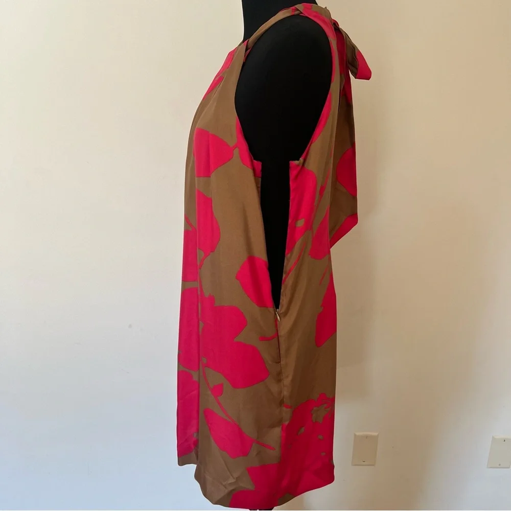 J. Crew Silk Brown and Pink Dress Size 10